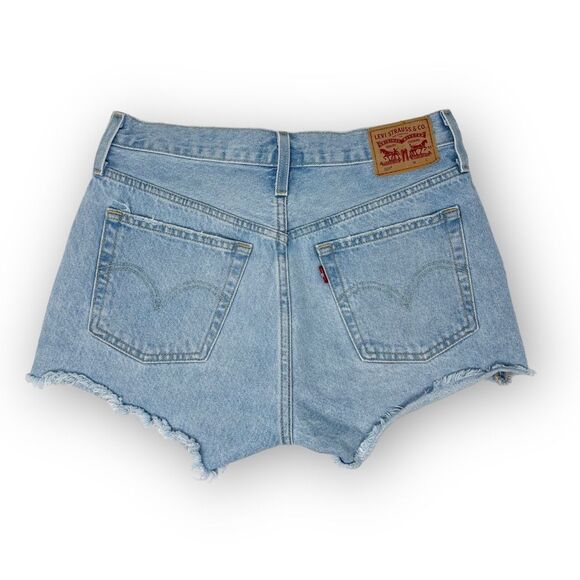 Levi’s 501 High Rise Light Wash 100% Cotton Button Fly Shorts Women’s Size 28 - Picture 5 of 9